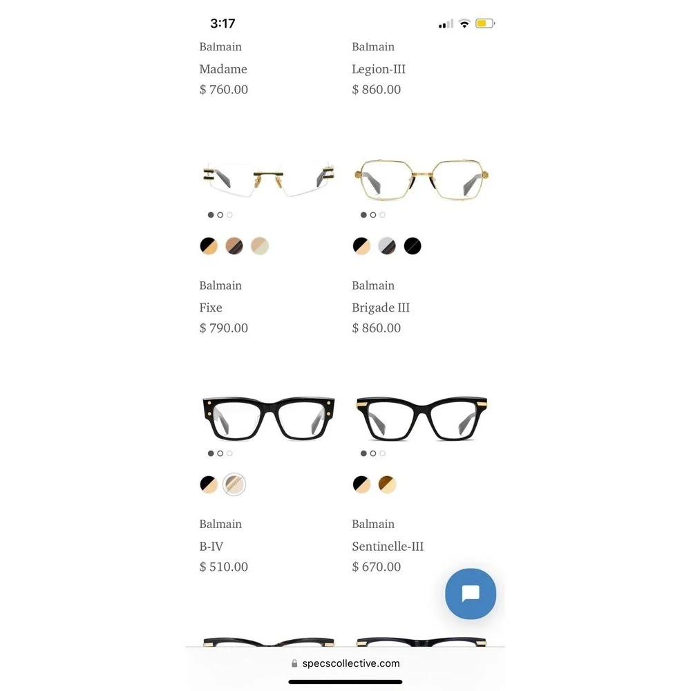 Vintage Balmain‎ Paris 2 Eyeglasses Gold Full Rim Zyloware 021 53[]17-140 France